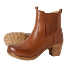 Dansko Shayna Burnished Zip-Up Heeled Calf Comfort Boot Brown 1833-642200 NEW