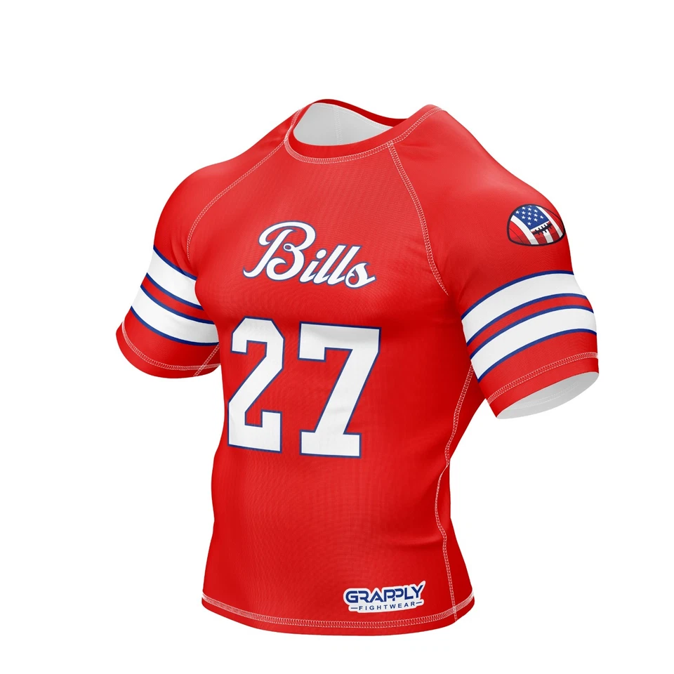 Bills BJJ Rashguard MMA Club Rashguard BJJ CUSTOM Rashguard  Bills Rashguard - Image 3 of 4