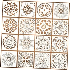 16 Pcs Mandala Stencils 6 x 6 Inch Templates Reusable Paint Stencil for
