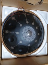 22" D Minor 10 Note 432Hz Steel Handpan Drum - Black for Adults - Fast Shipping!