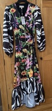 Ladies Coast Animal Contrast Wrap Dress SIZE 8 NWT RRP £109