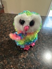 TY Beanie Baby Boos 6" OWEN the Rainbow Owl Plush Stuffed Animal Toy Has Tags 