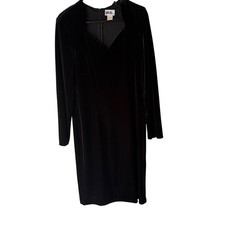 JBS Ltd Vintage 90s Grunge Goth Whimsigoth Black Velvet Long Sl Midi Dress 12