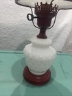 Vintage Hobnail Milk Glass Hurricane Lamp Works Great Small Portable Table Light — photo 7