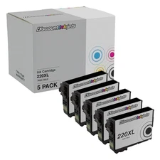 DI Compatible Ink Cartridge Replacements for Epson 220XL 5pk Black