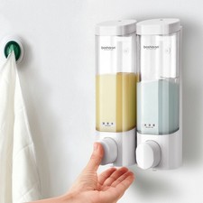 Bathroom Liquid Soap Dispenser Wall Mounted 300ML Body Lotion Shampoo Bottle New