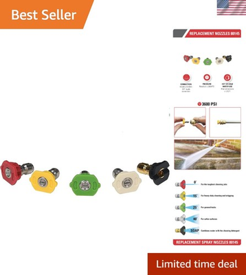 #ad Cleaning 80145 3600 PSI Universal Pressure Washer Nozzles 1 4 Inch Quick Con... $36.95