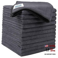 Microfiber Cleaning Cloth Pack.5 x.5 inch Microfiber 12.5 x 12.5 Inch 12 Grey
