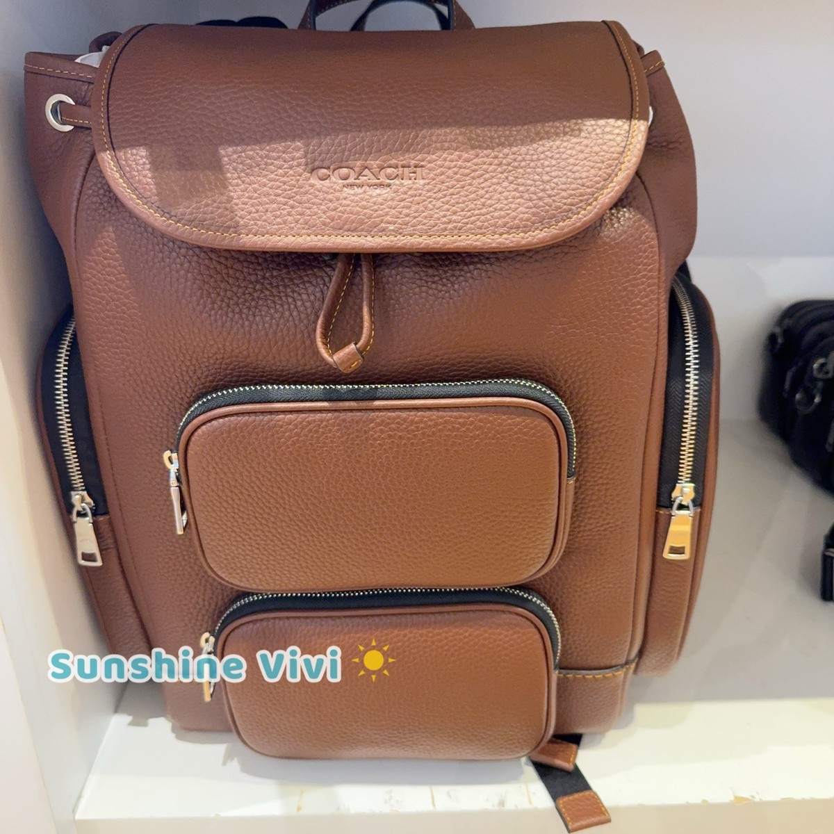 NWT Coach Finn Backpack CDC72 Soft Pebble Leather Silver VINTAGE