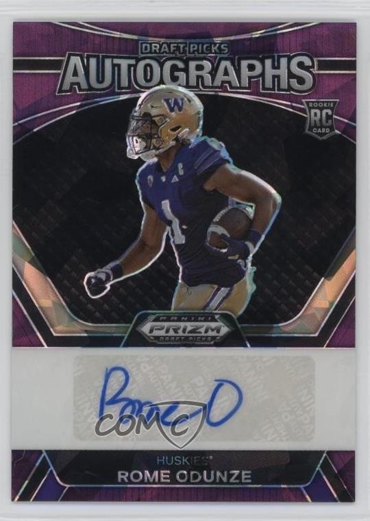 2024 Panini Prizm Draft Picks Purple Ice /99 Rome Odunze #DPA-ROE Auto v3r
