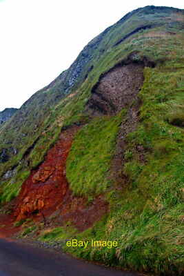 Photo 6x4 Antrim Coast - Giant's Causeway - Red & Green Hillside The redd c2013