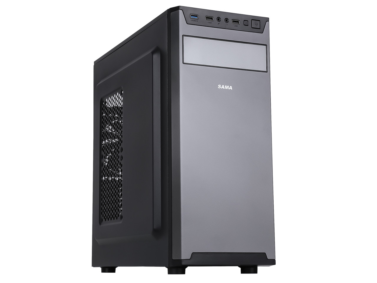 Корпус для компьютера Sama Jazovo Black ATX Mid Tower с 3 вентиляторами x120 мм - USB 30 6290₽