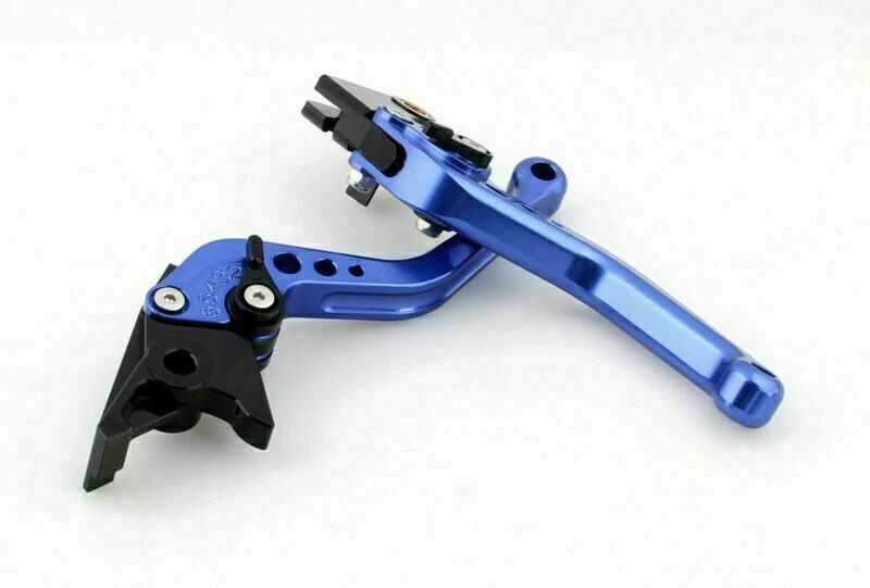 Short Brake Clutch Levers For Yamaha YZF R6 05-14 YZF R1 04-08 R6S Blue T9 - Image 3 of 4