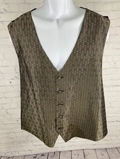 Marshall Stuart Black Gold 5 Button Sleeveless Back Buckle Vest USA Made XL