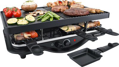 Steba RC 28 Guss Raclette - 8 Pfännchen inkl. Schaber -  Antihaftbeschichtet