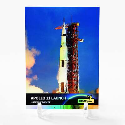 APOLLO 11 LAUNCH Photo Card Holo Space 2023 GleeBeeCo Saturn V Rocket #ALST