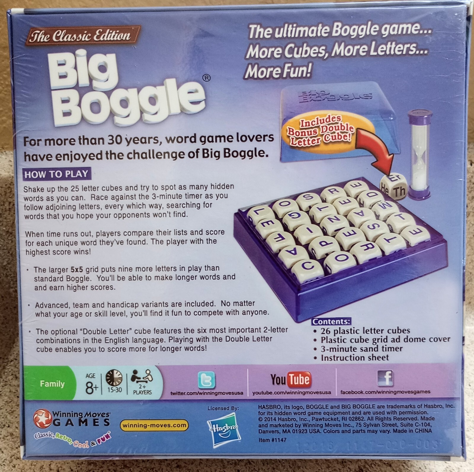 BIG BOGGLE Classic Edition Word Game - Family Game Night Kids 8 ...