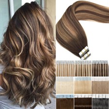 Hot Sale Tape In Remy Human Hair Extensions Brown Blonde Ombre Russian Hair 100g