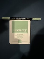 STAMPIN UP Mint Macaron Classic Ink Foam Pads and Marker Used