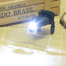 Eyeglasses Clip on Magnifier Low Vision Magnifiers With LED Light 3 Lens