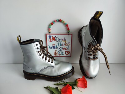 Dr Martens 1460 hole England vintage silver World Aids day boots