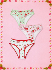 Women's Strawberry Shortcake Kawaii Cute Cartoon Bikini Panties - Pack of 3