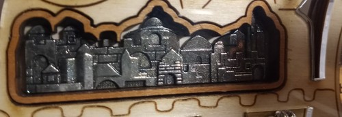 Jerusalem Blessing Home Key Holder Wall Hanging Plaque Decor Gemstones Wood - Picture 3 of 4