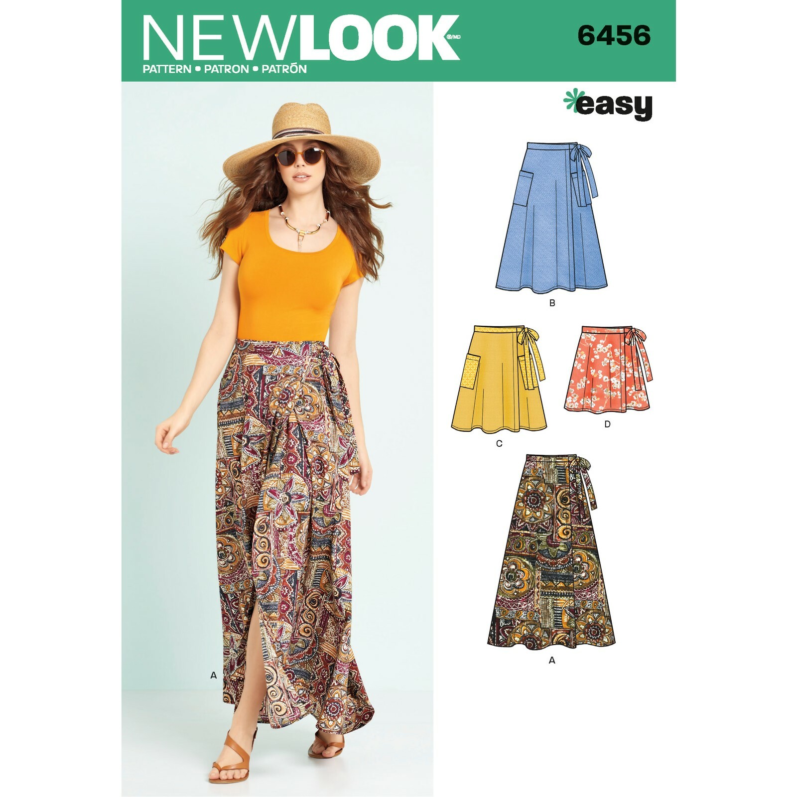 New Look Easy SEWING PATTERN 6456 Misses' Wrap Skirt In 4 Lengths 6-18
