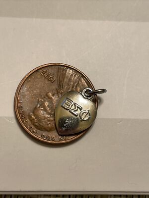 925 STERLING SILBER WINZIG 1957 BETA SIGMA PHI HERZ ANHÄNGER CHARM B6-1