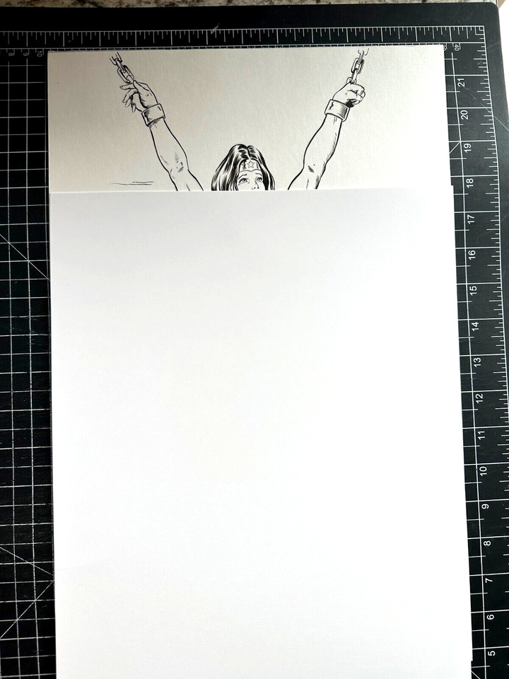Signed Original Ed Coutts Naughty Wonder Woman Ink Commission 11X17 Comic Art