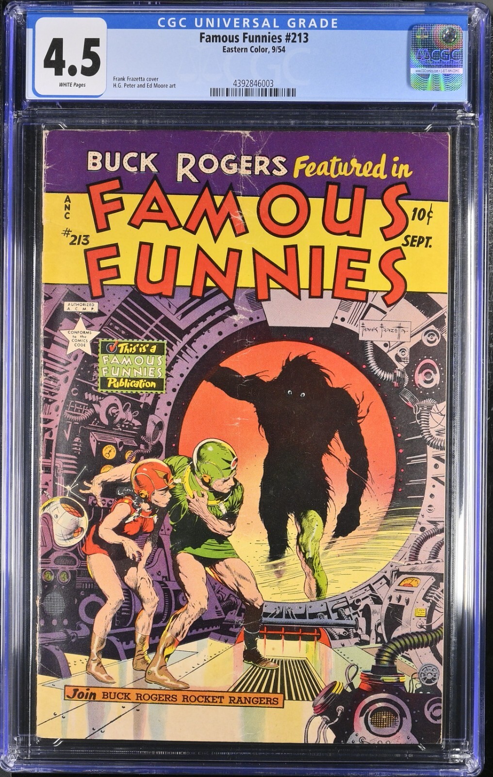 FAMOUS FUNNIES #213 Buck Rogers, Frazetta Cover CGC 4.5 1954