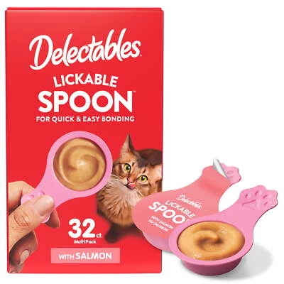 Hartz Delectables Lickable Spoon, Interactive Lickable Cat Treats for Quick