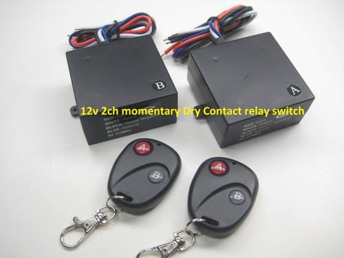 12v 15A 315mhz 2ch dry contact MOMENTARY ON remote control relay switch ...