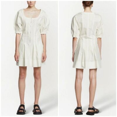 Cotton Linen Mini Dress Off White / 4 / WL2223230-SC070-101