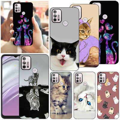 Cute Cat Phone Case Silicone Cover For Motorola Moto G Stylus G 5G G Play Edge40