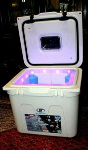 lit ice chest