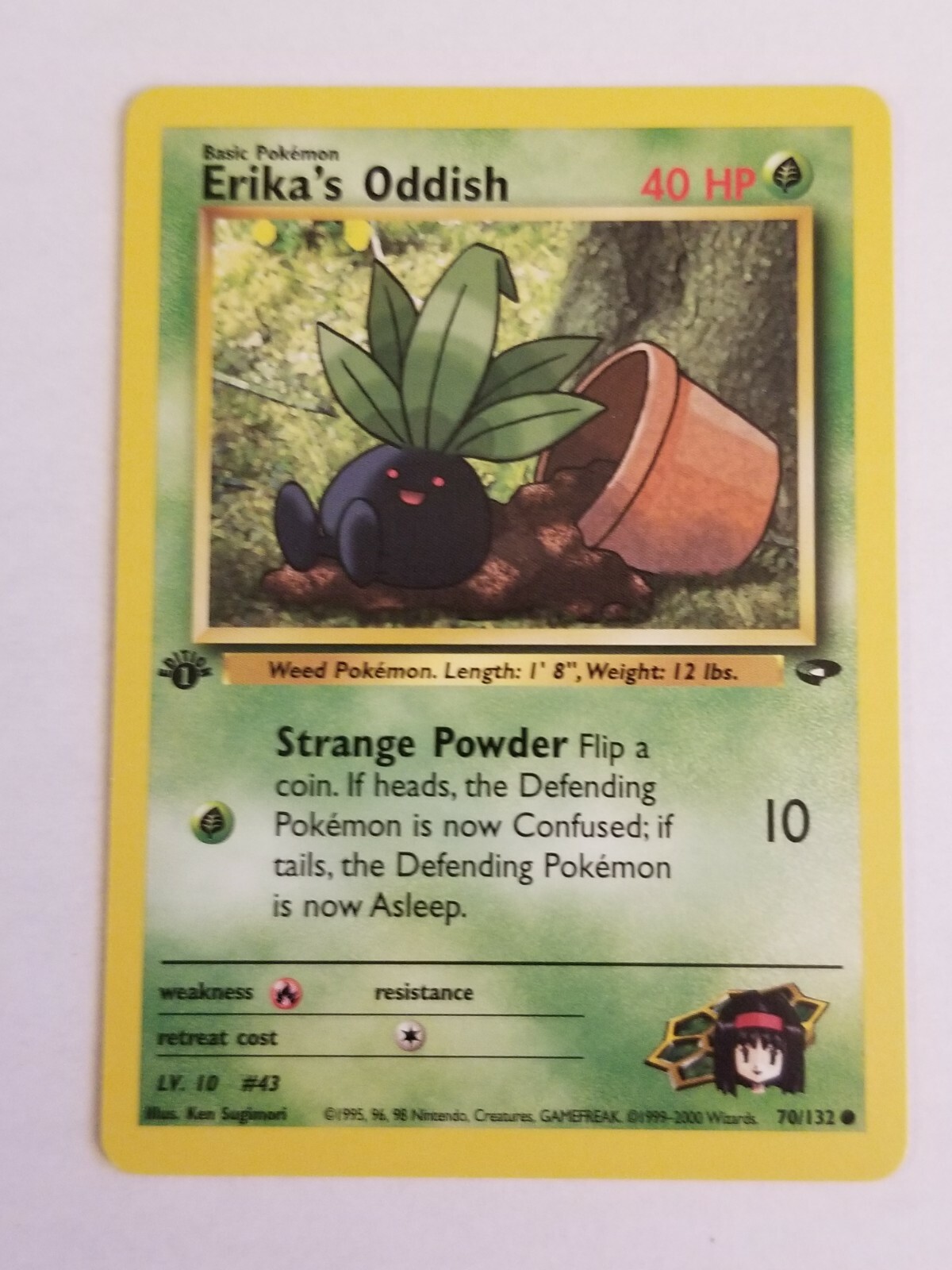 ERIKA'S ODDISH 70/132 1st Edition Gym Challenge WOTC Pokemon Card Near Mint