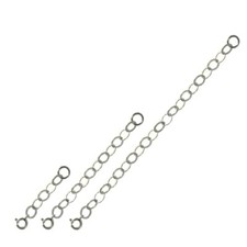 925 Sterling Silver Flat Round Link Extender Set for Pendants Necklaces 3 Sizes