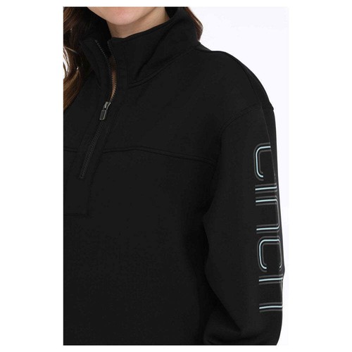MAK7907001 Cinch Damen Quarter Zip Pullover - Schwarz NEU - Bild 4 von 8