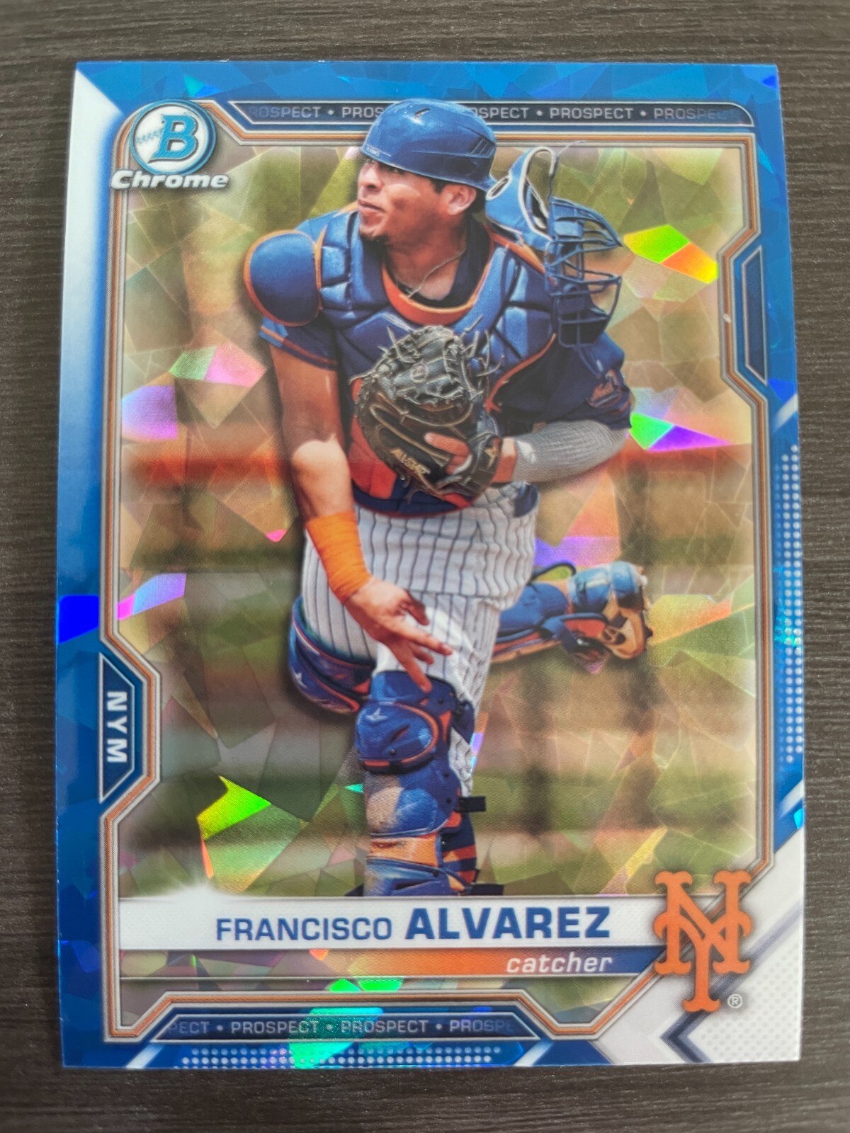 2021 Bowman Chrome Sapphire Francisco Alvarez #BCP-53 Blue Cracked Ice Refractor