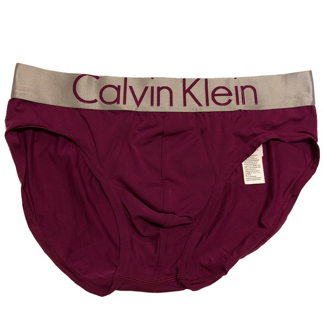 Calvin Klein Men's Steel Micro Hip Brief (U2715O) (Dark Magenta, Large