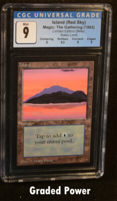 MTG Beta Island (Red Sky) CGC 9 Quad + Magic the Gathering