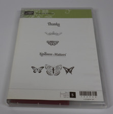 Stampin' Up UnMounted Rubber Stamp Set KINDNESS MATTERS Butterflies Thanks Love