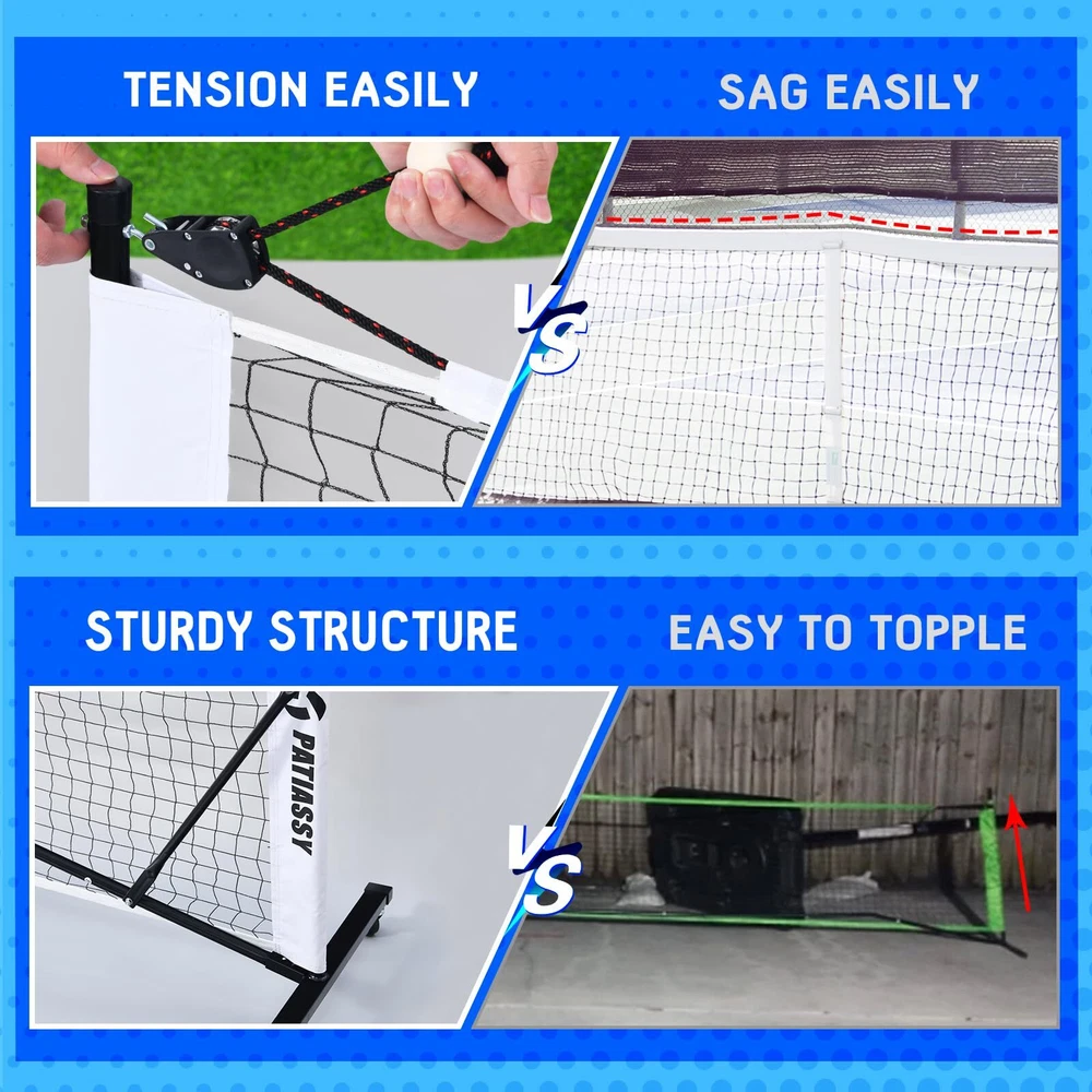 Pickleball Net Set with Wheels and Pickleball Court Marking Kit 22 FT Regulat... Pickleball Net Set with Wheels and Pickleball Court Marking Kit 22 FT Regulat...
