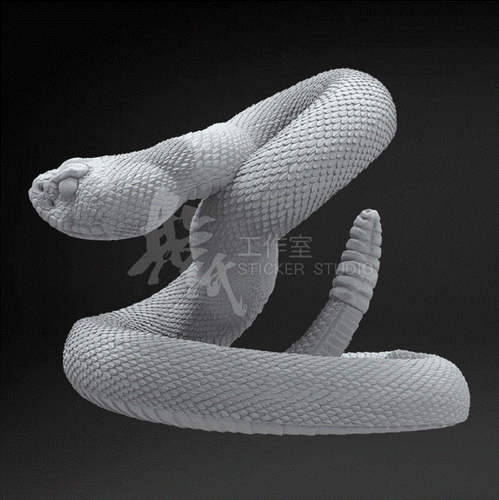 Rattlesnake 3D Unpainted Animal Figure Model GK Blank Kit New Hot Toy In Stock - Picture 2 of 11