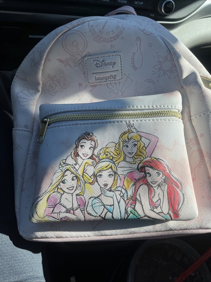 Disney Loungefly Princess Icons Backpack Belle Rapunzel Cinderella Aurora Ariel Disney Loungefly Princess Icons Backpack Belle Rapunzel  main image 2