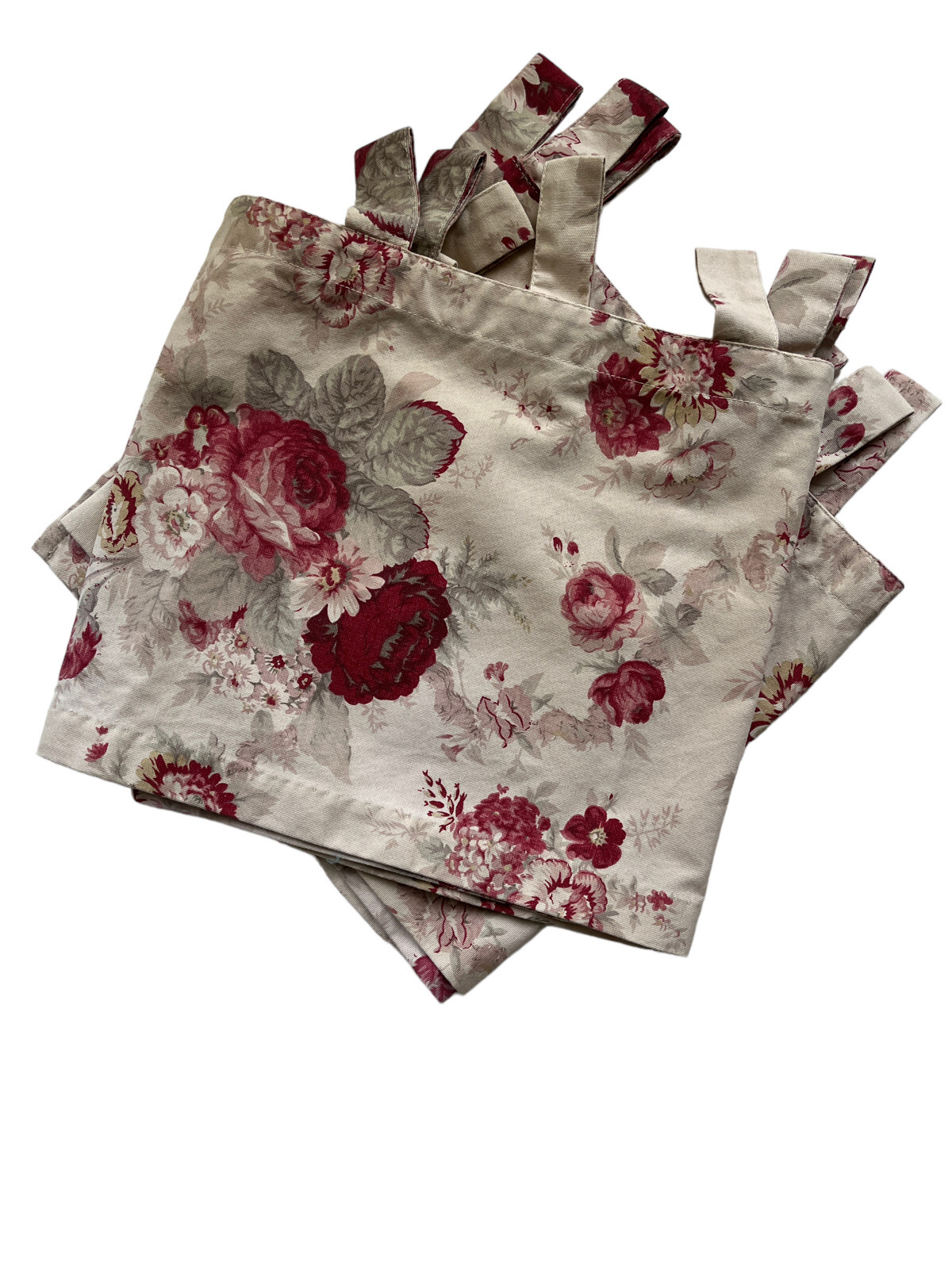 Waverly Garden Room Norfolk Rose Tab Valances Set Of 2 Cottage Core 56