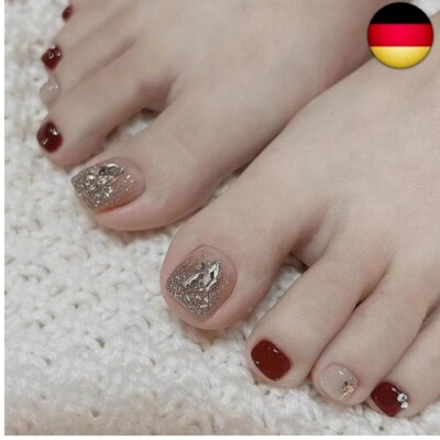 JUSTUSNX Knstliche Zehenngel, Kristall, Glitzer-Puder, zum Aufdrcken auf  Ze | eBay.de
