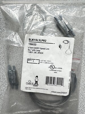 NEW nVent CADDY SLK15L3LPR2 Speed Link SLK w/ Loop 1.5 mm Wire 9.9' Length 2 pk.