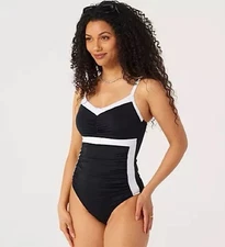 Ruth Langsford Holiday Shop Mono Blocked Swimsuit Size 22